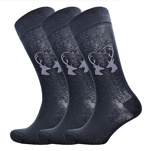 bls ORGANIC: Hirsch Design – Herren Socken Schwarz Größe 43-46 Bio Baumwolle GOTS zertifiziert 1 Paar von bls ORGANIC