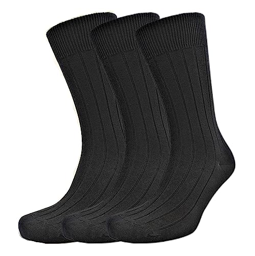 bls ORGANIC: Small Quadrangle Design – Herren Socken Schwarz Größe 39-42 Bio Baumwolle GOTS zertifiziert 3 Paar von bls ORGANIC
