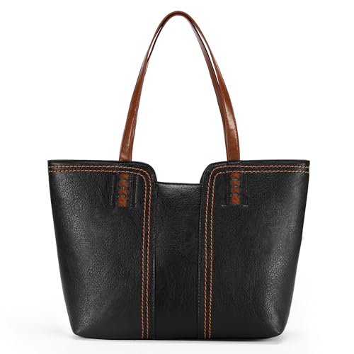 bluaqua Black Tote Shopper Damen Groß Tasche Damen Groß Große Tasche Große Taschen Damen Handtasche Groß Damen Shopper Damen-Shopper von bluaqua