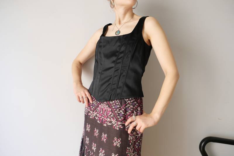 Vintage Schwarzes Korsett Top H&m Y2K Style, Grösse S-M von blubirdvintagelove