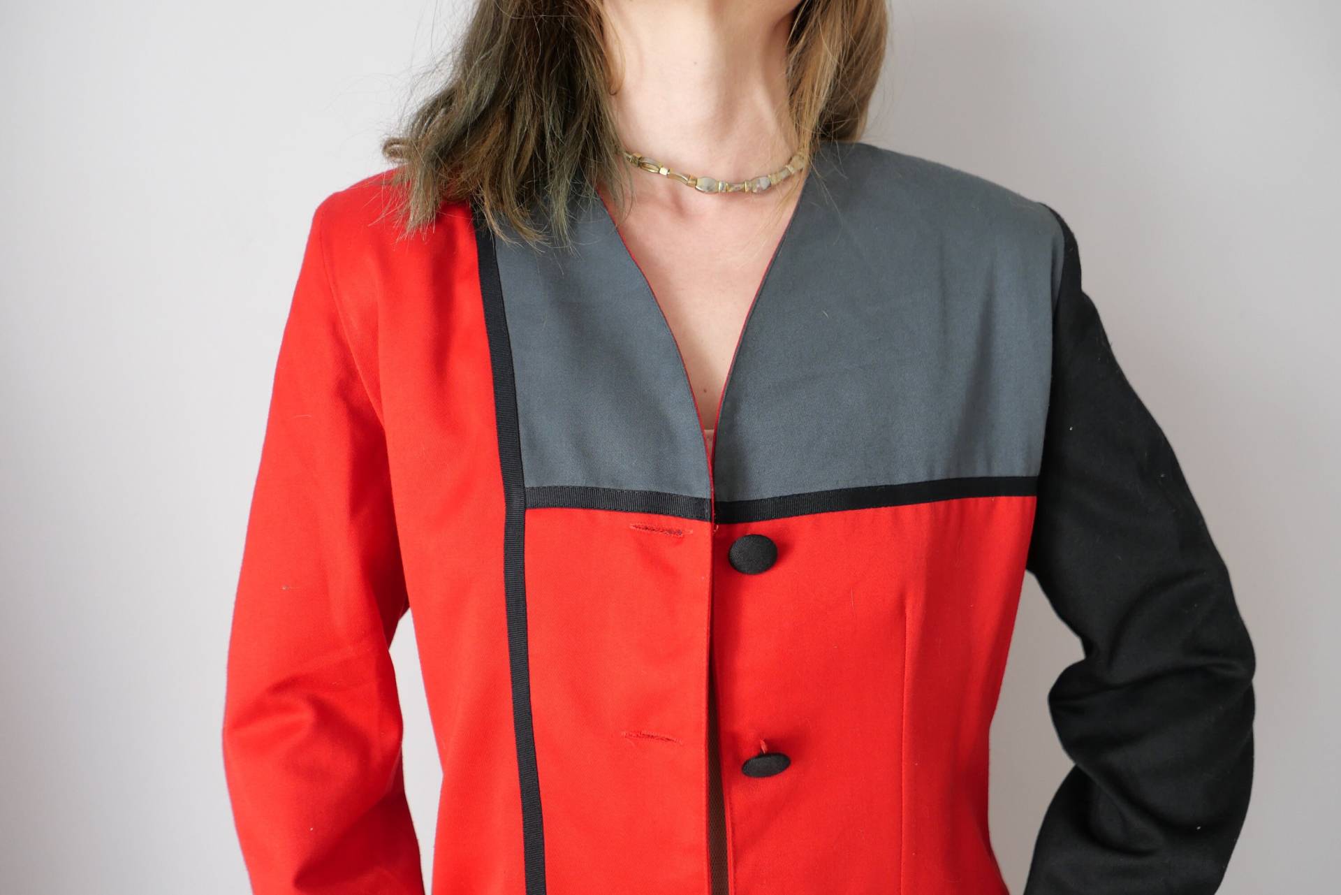 Vintage Color Block Rot Schwarz Grau Ysl Style Blazer 80Er Jahre Mit Schulterpolstern Minimalist Basic Capsule Jacke Orange Asymmetrisch Größe M/L Vintage Color Block Rot Schwarz Grau Ysl Style Blazer 80Er Jahre Mit Schulterpolstern Minimalist Basic Capsule Jacke Orange Asymmetrisch Größe M/L von blubirdvintagelove