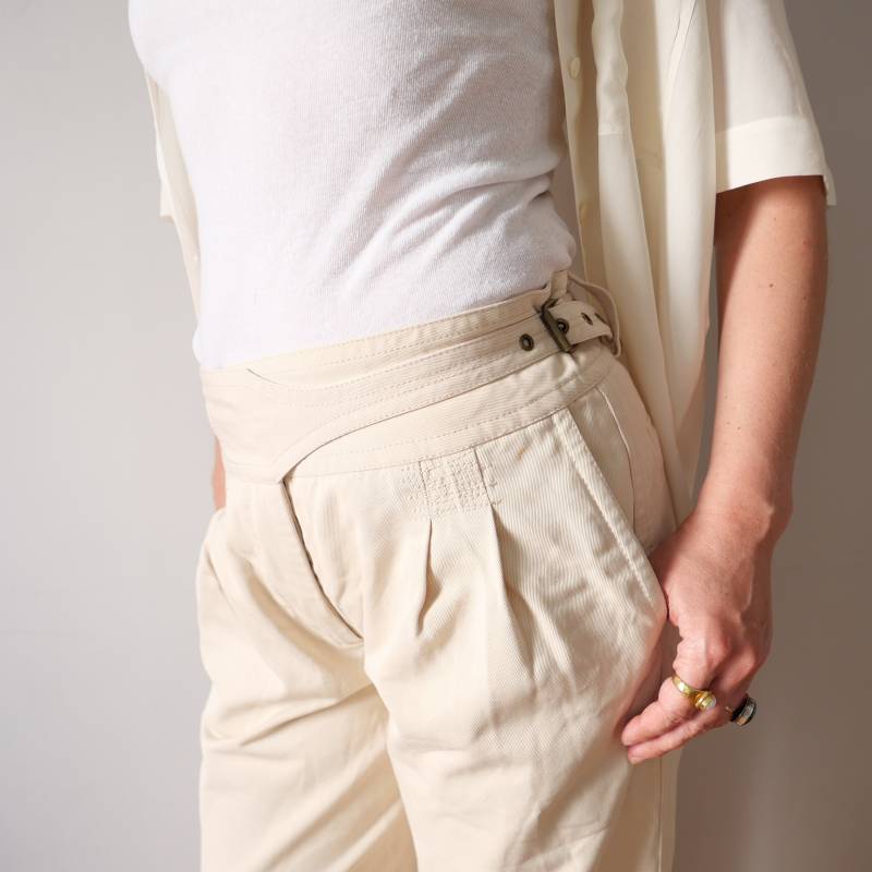 Vintage Marc Jacobs Denim Off White Reithose Stil Hose 90S Mid High Is Seltenes Design Beige Statement Jeans Verschluss Size M von blubirdvintagelove