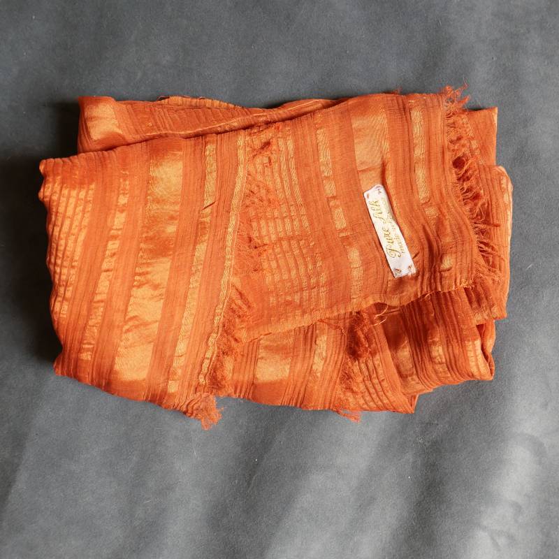 Vintage 80Er Jahre Reinseide Tuch Kupfer Oranges Boho Kopftuch von blubirdvintagelove
