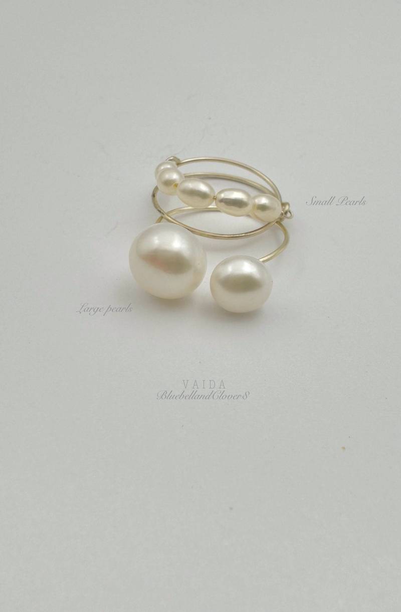 Zarte Sterling Silber Und Perlen Criss Cross Ring | X Naturperlenring Perle Geflochtener Perlenring von bluebellandclover8