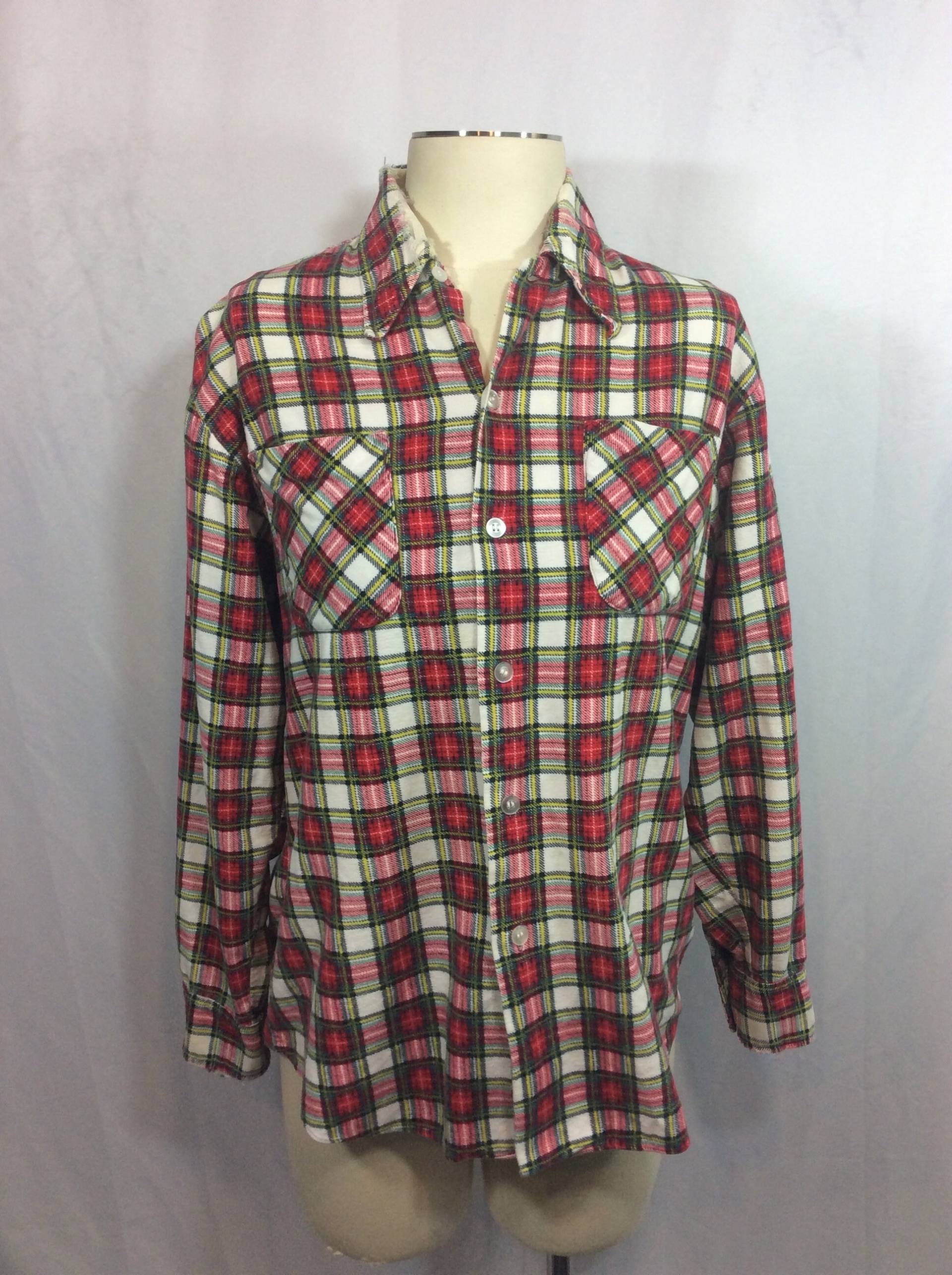 Vintage Phoenix Plaid Button Down Shirt | Weihnachten Land Robust Langarm von bluebirdklassics