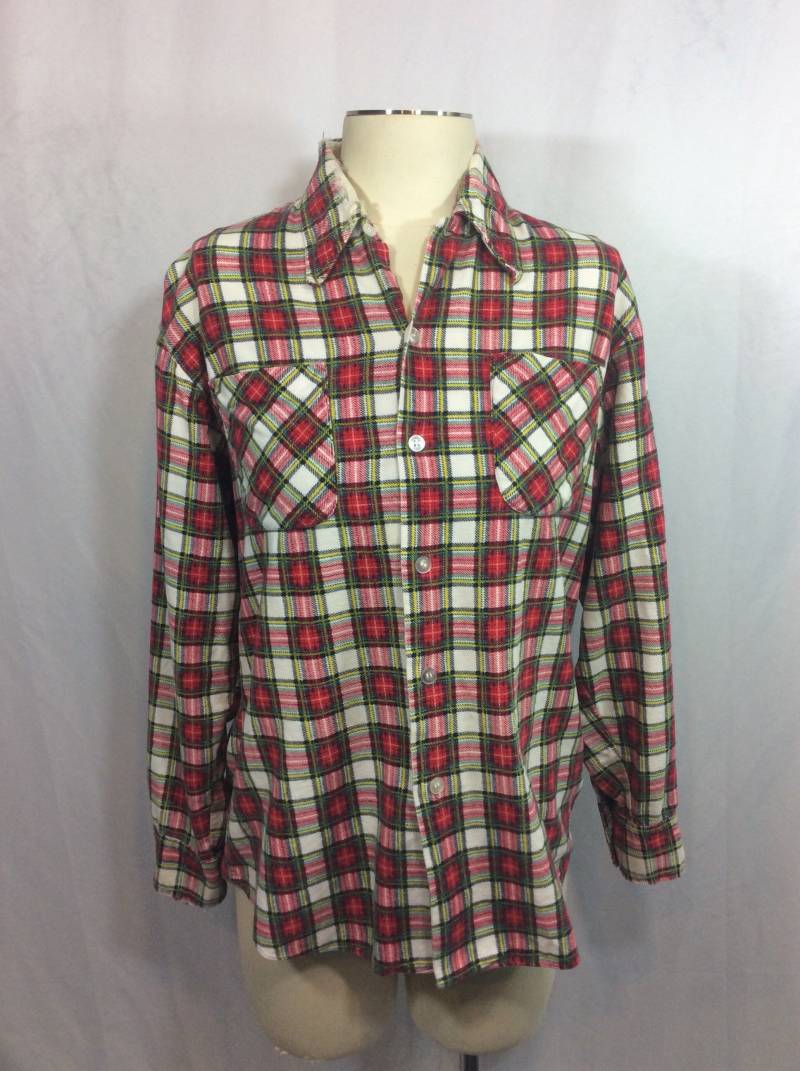 Vintage Phoenix Plaid Button Down Shirt | Weihnachten Land Robust Langarm von bluebirdklassics