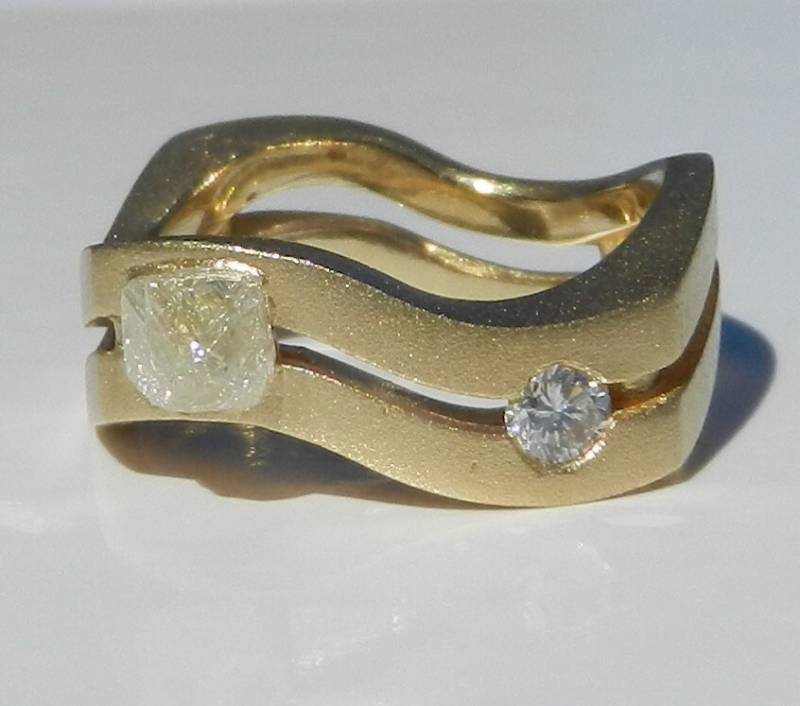 Natürlichen Unbehandelten Herren 1, 12 Carat Grobe Diamant & Ehering Solide 18Kt Weissgold ~ Edelstein-Qualität von bluefirejewelry