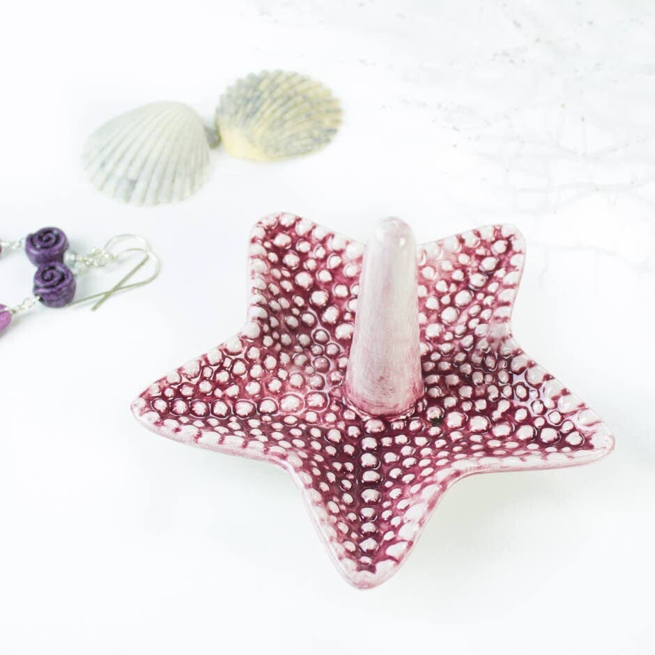 Seestern Ringschale, Ringhalter Aus Keramik, Schmuckschale Mit Seestern, Handgefertigte Geschenk Für Sie Seestern Ringschale, Ringhalter Aus Keramik, Schmuckschale Mit Seestern, Handgefertigte Geschenk Für Sie von blueroompottery