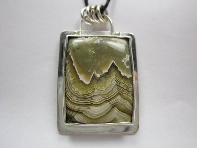Crazy Lace Agate Anhänger Mit Silber-K-83 Crazy Lace Agate Anhänger Mit Silber-K-83 von blueskymargrit