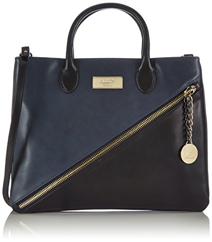 blugirl handbags Two Handles Bag 423005/CM4230 Damen Henkeltaschen 39x32x5 cm (B x H x T), Schwarz (Black/Blue) von blugirl handbags