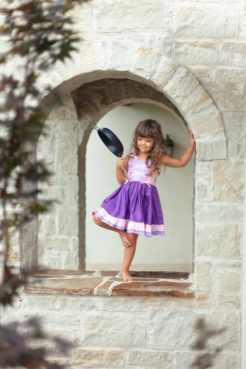 Rapunzel Kleid, Mädchen Baby Verheddert, Punzie Prinzessinnen Halloween Kostüm, Kostüm von blumoondesign