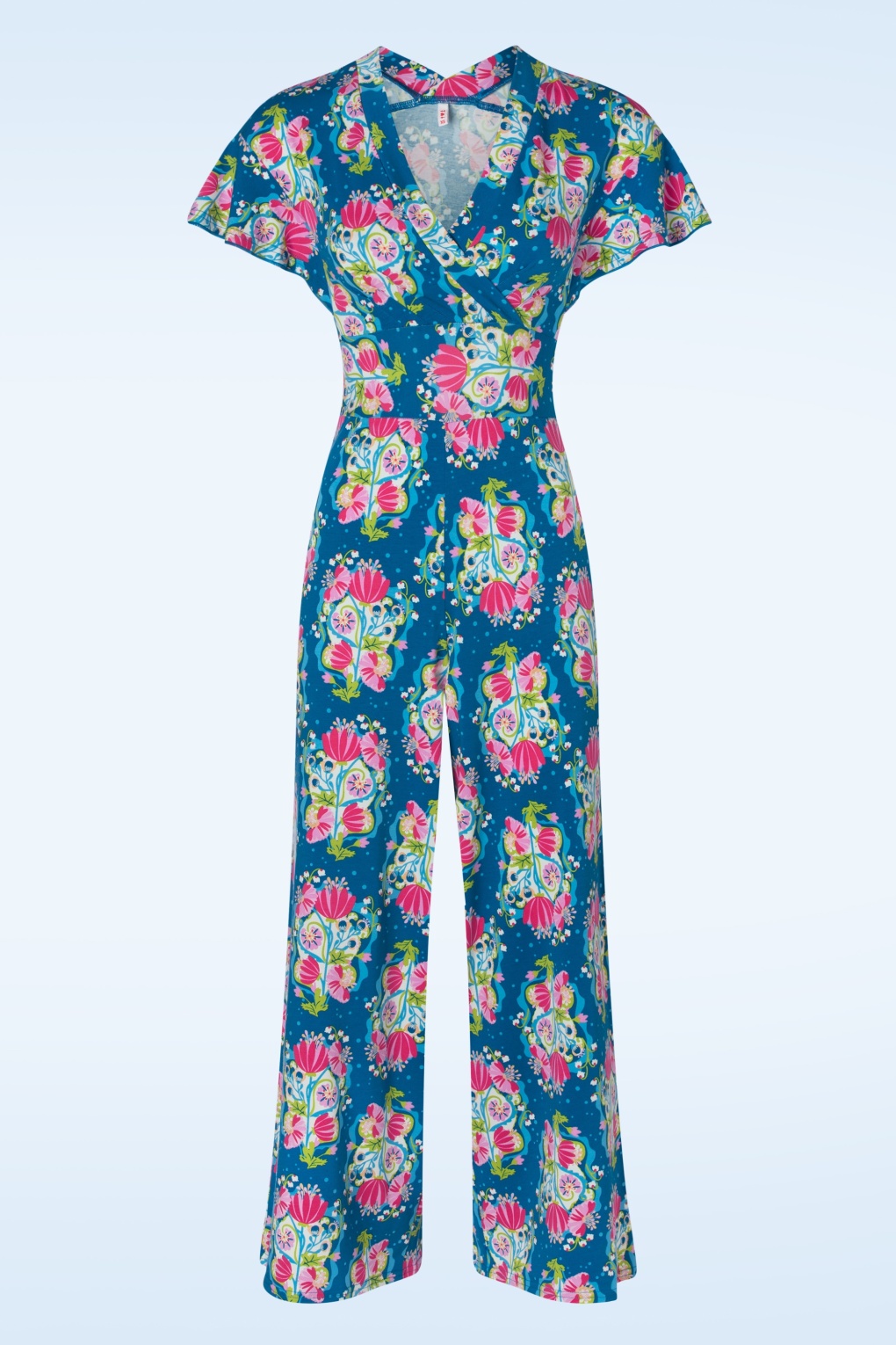 Shalala Tralala Culotte Jumpsuit in Greek Midsummer Bouquet Blue von blutsgeschwister