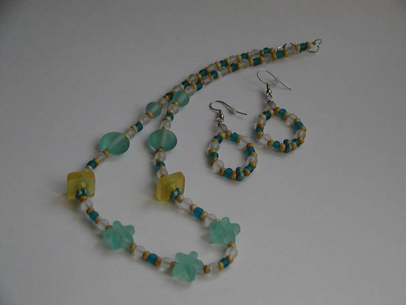 Aqua Gelb Collier-Set von bluuj