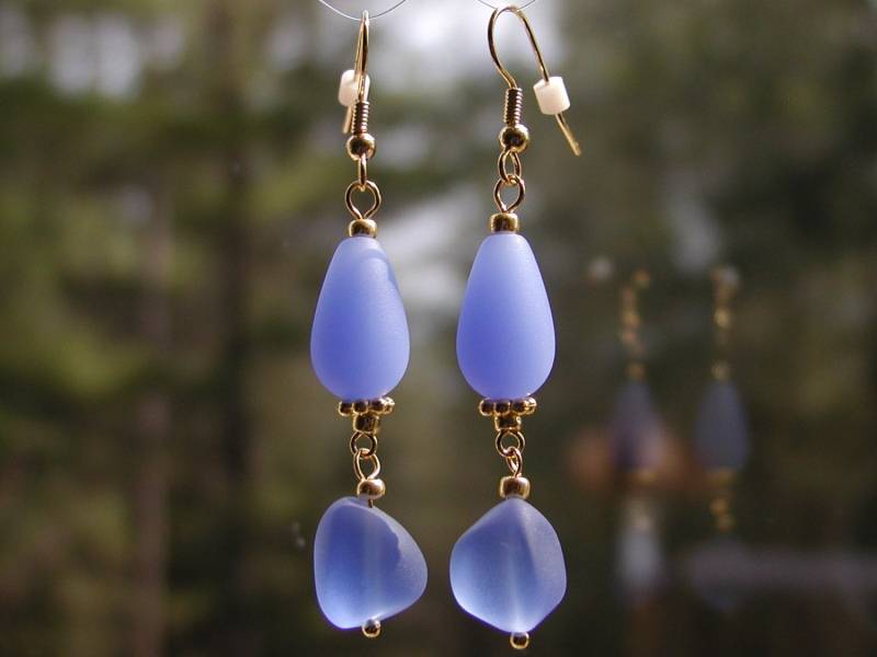 Gefrostete Teer Drop Und Nugget Earringd von bluuj