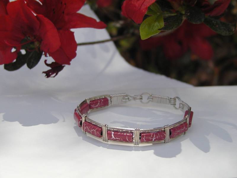 sterlingsilber Pink Metallic Armband von bluuj