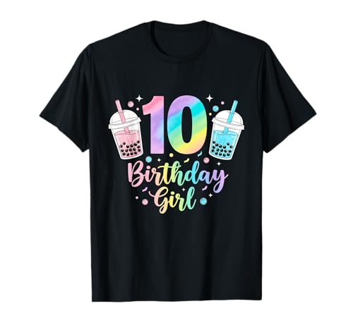 Bubble Boba Tea Sweet 10 Years Old 10th Birthday Girls T-Shirt von boba tea 10th birthday Girl