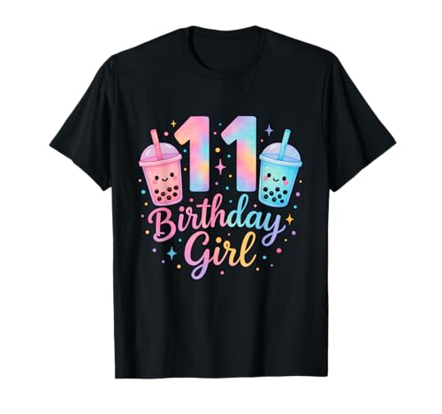 Bubble Boba Tea Sweet 11 Years Old 11th Birthday Girls T-Shirt von boba tea 11th birthday Girl
