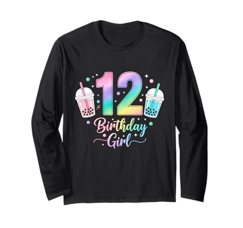 Bubble Boba Tea Sweet 12 Years Old 12th Birthday Girls Langarmshirt von boba tea 12th birthday Girl