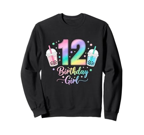 Bubble Boba Tea Sweet 12 Years Old 12th Birthday Girls Sweatshirt von boba tea 12th birthday Girl