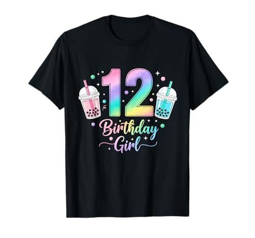Bubble Boba Tea Sweet 12 Years Old 12th Birthday Girls T-Shirt von boba tea 12th birthday Girl