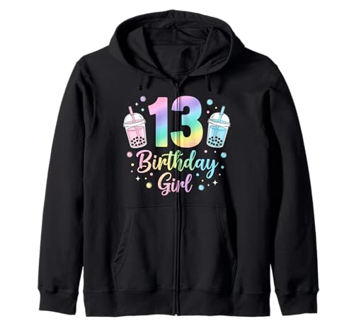 Bubble Boba Tea Sweet 13Years Old 13th Birthday Girls Kapuzenjacke von boba tea 13th birthday Girl