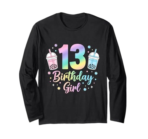 Bubble Boba Tea Sweet 13Years Old 13th Birthday Girls Langarmshirt von boba tea 13th birthday Girl