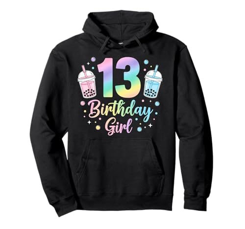 Bubble Boba Tea Sweet 13Years Old 13th Birthday Girls Pullover Hoodie von boba tea 13th birthday Girl