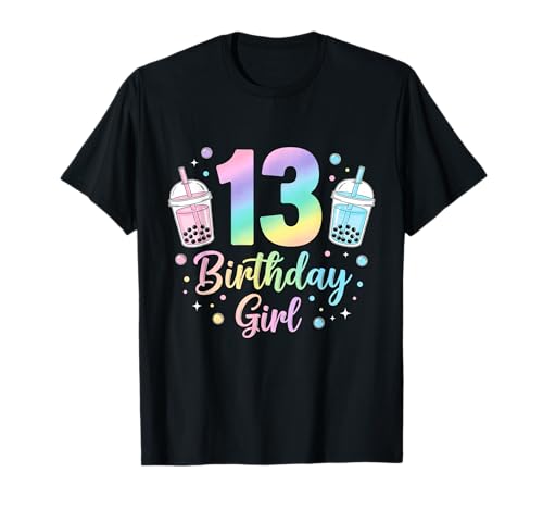 Bubble Boba Tea Sweet 13Years Old 13th Birthday Girls T-Shirt von boba tea 13th birthday Girl