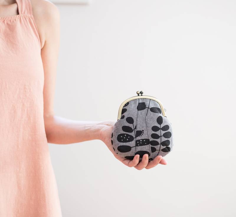 Kiss Lock Geldbörse Anna Graham Forage Baumwoll-Leinen-Beutel von boejackdesigns