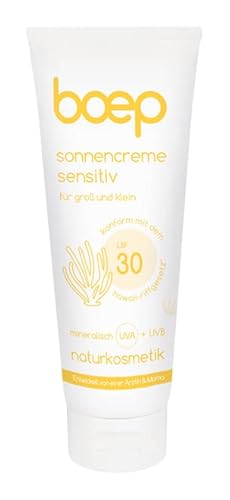 boep Sonnencreme Sensitiv LSF30 | Mineralischer Sonnenschutz für Babys Kinder & Erwachsene | Empfindliche & allergische Haut | Parfümfrei | Mit Zinkoxid, ohne Phtalate & DHHB | Vegane Naturkosmetik von boep