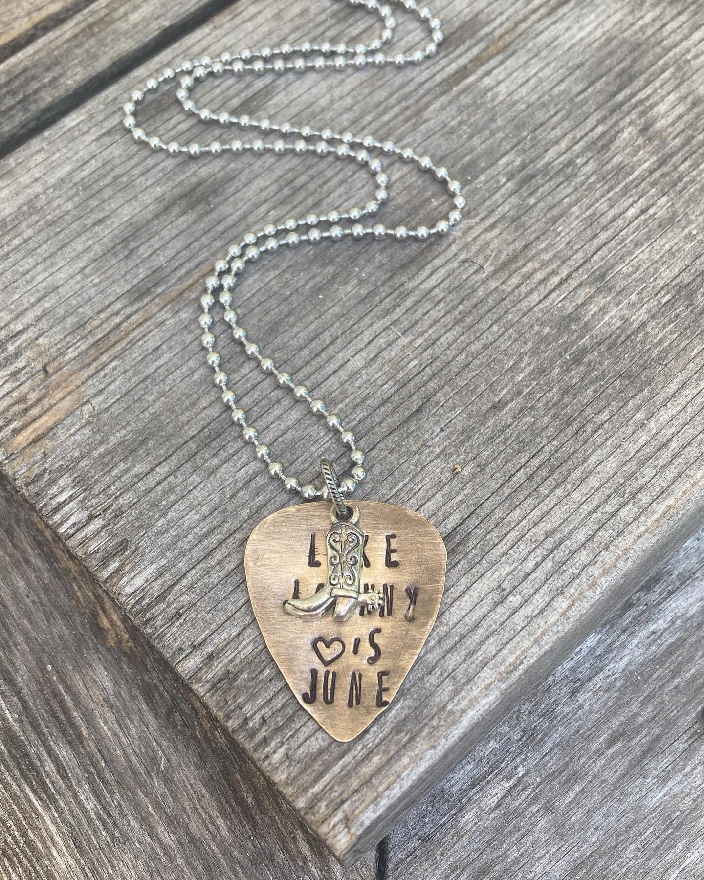 Plektrum Halskette, Liebe Wie Johnny Und Juni Cash, Carter Cash von bohemiansoulshine