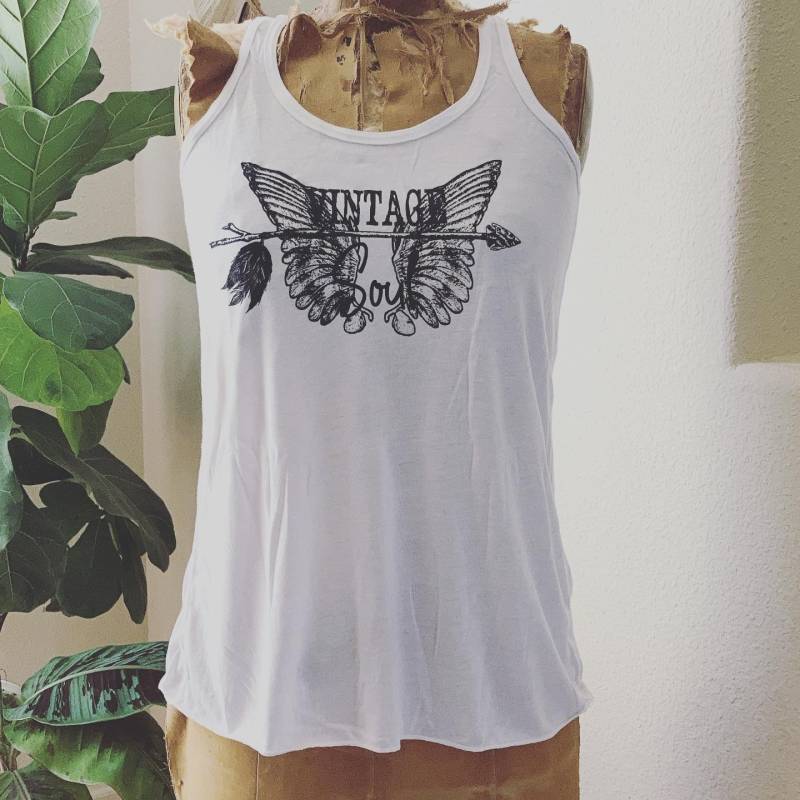 Vintage Soul Tank Top, Free Spirit Festival Flügel Pfeil Boho Top Vintage Soul Tank Top, Free Spirit Festival Flügel Pfeil Boho Top von bohemiansoulshine
