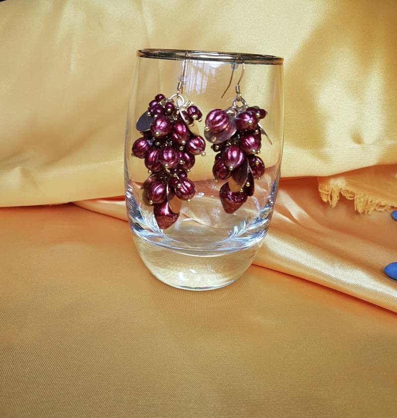 Besondere Ohrringe, Blattgold, Rote Kirsche Im Trending, Boho, Boho Style, Bohewear, Modeschmuck Besondere Ohrringe, Blattgold, Rote Kirsche Im Trending, Boho, Boho Style, Bohewear, Modeschmuck von bohewear
