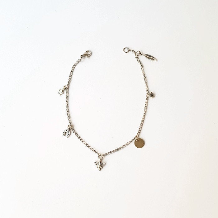 Silbermünze Fußkettchen Edelstahl-strand-Fußkettchen von bohomila