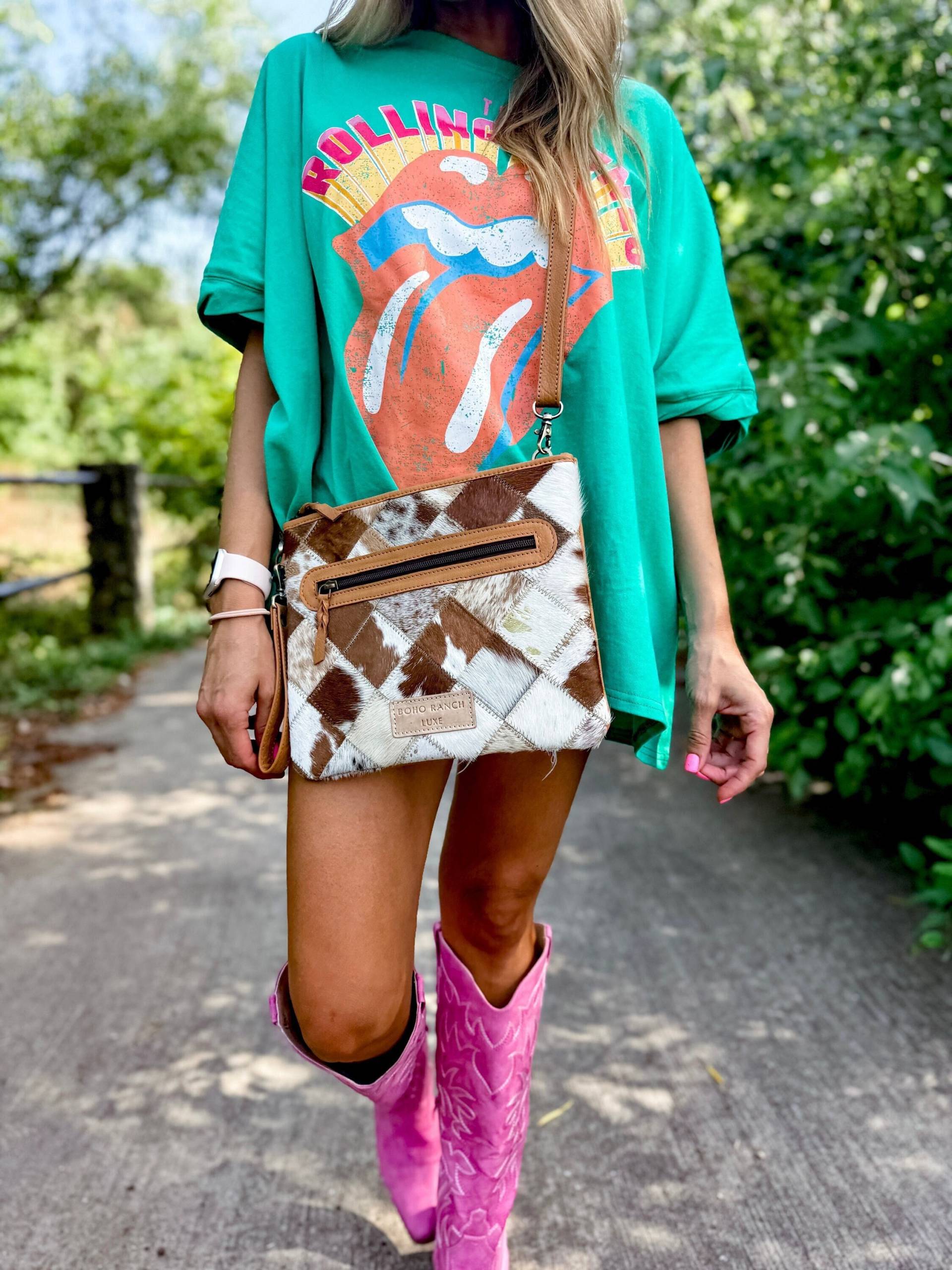 Boho Luxe Crossbody Verdecken Tragen Leder Rindsleder Kupplung Crossbody | Messenger Fringe Wristlet Geldbörse Tasche Western Ausdrucksstark von bohoranchshop