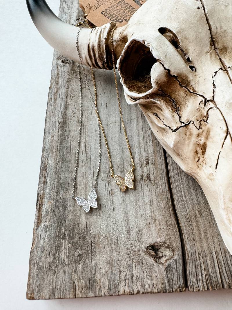 Cz Schmetterling Zierliche Halskette | Western Zubehör Schmuck Ausdrucksstarke Geschenkidee von bohoranchshop