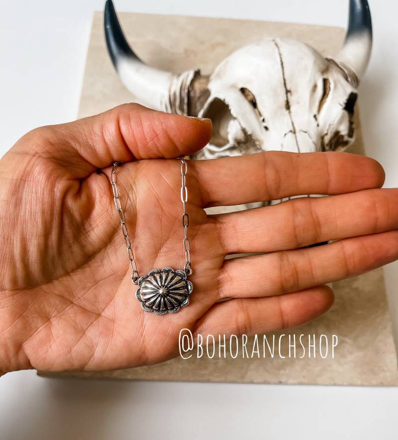 Kette Halskette | Halskette Silber Farben Oder Türkis Brüniert Mit Patina Zubehör Schmuck Western Style Kettenglied von bohoranchshop