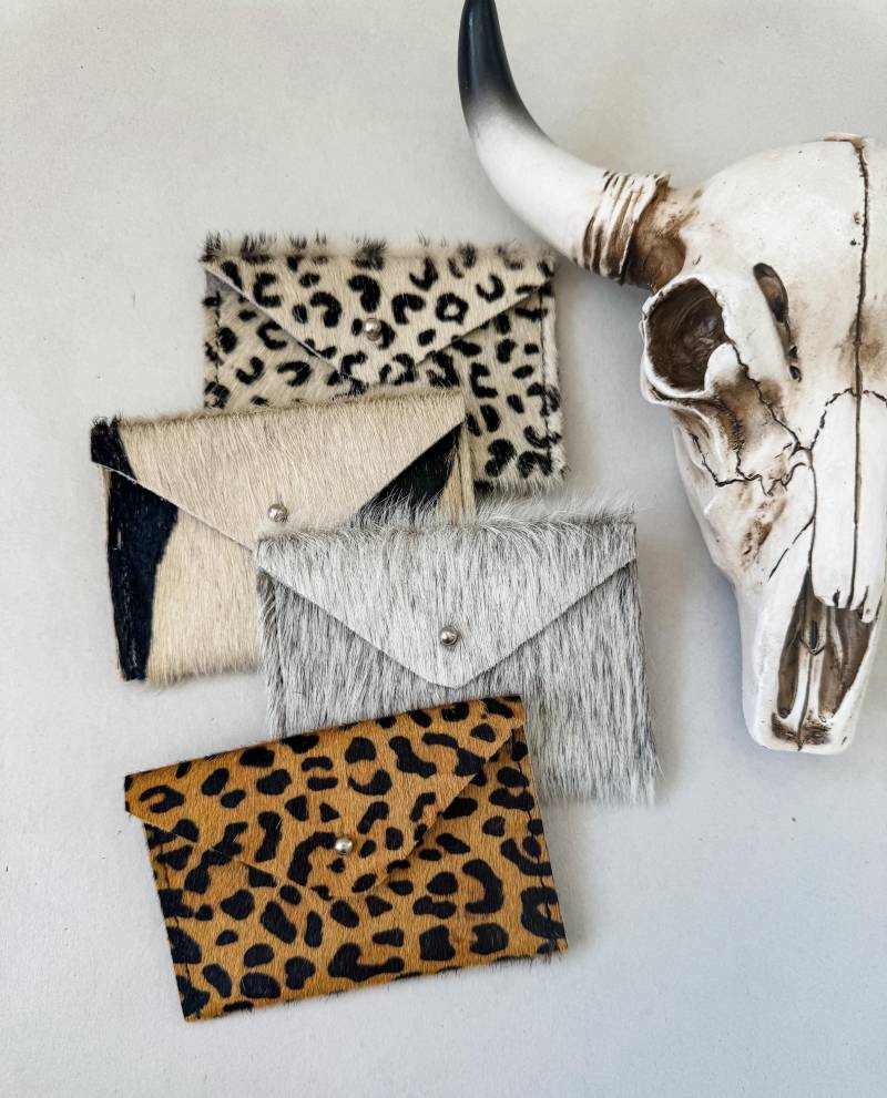 Kreditkartenhalter Echte Haare Auf Rindsleder Geldbörse, Geldbörse Aus Geschenkidee | Geschenke Für Sie Ihn, Unisex Geschenkkartenhalter von bohoranchshop