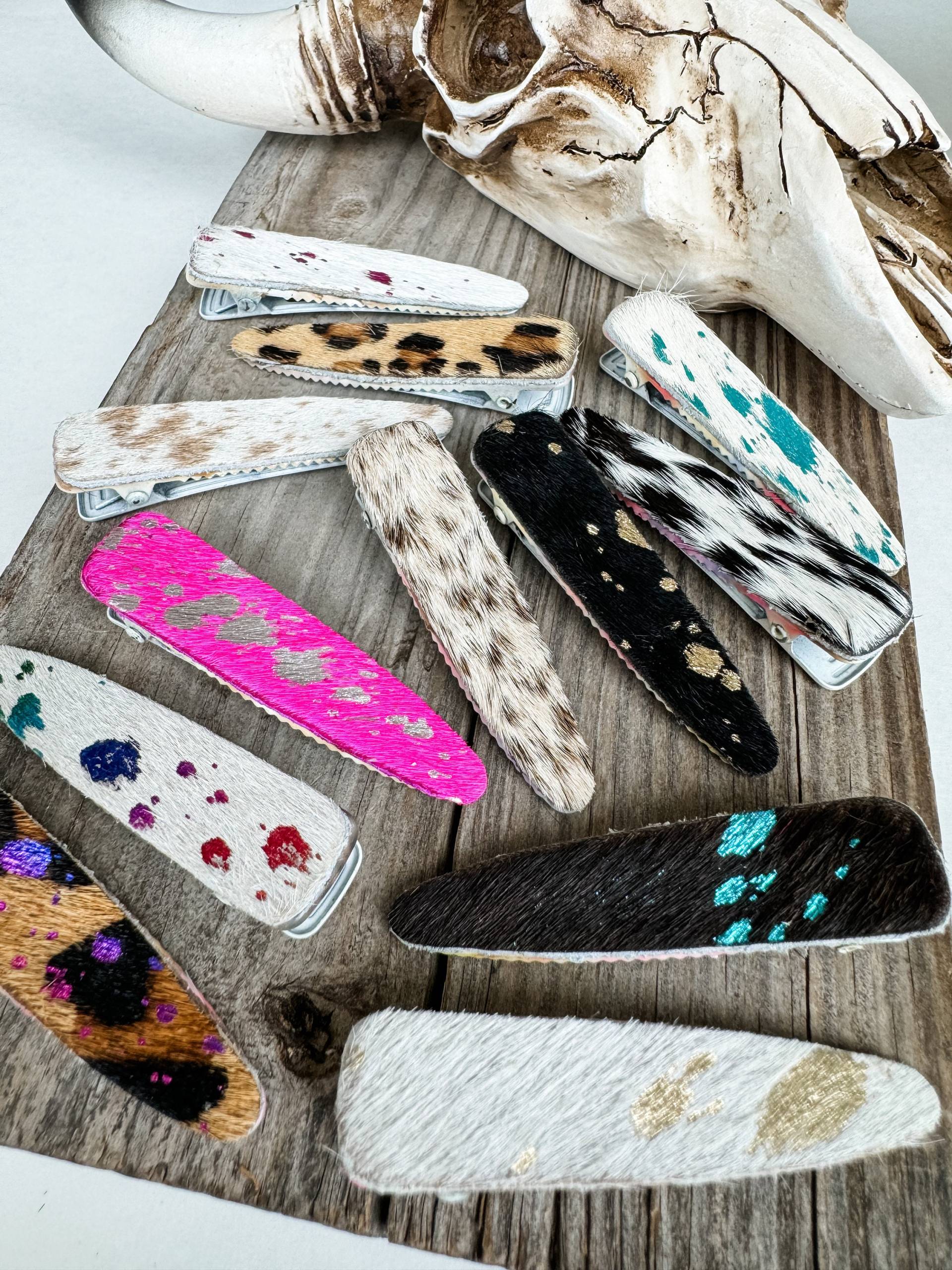 Rindsleder Haarspange Clip Westliches Echtes Haar Auf von bohoranchshop