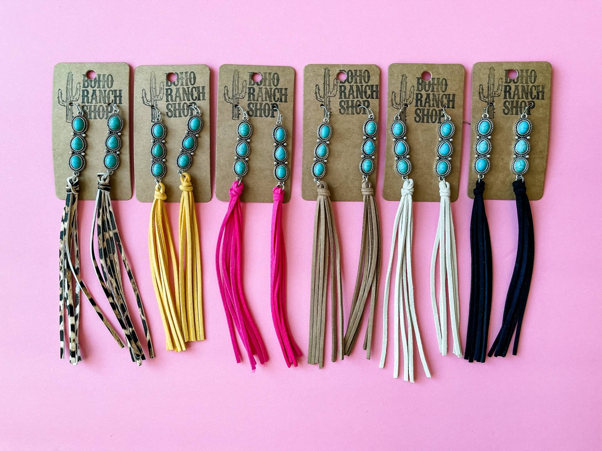 Tassel Fringe Ohrringe - Teardrop Stein Perlen Western Party Ohrringe Statement von bohoranchshop