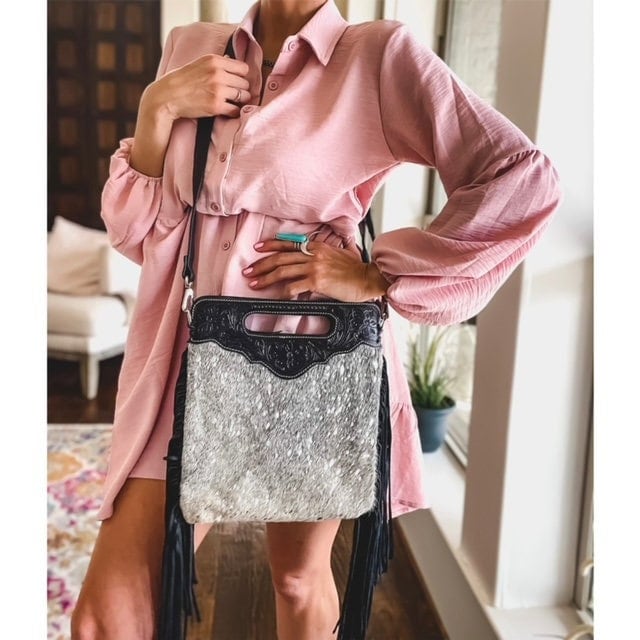 The Harper - Crossbody Western Clutch Crossbody Leder Rindsleder Fransen | Umhängetasche Rodeo von bohoranchshop