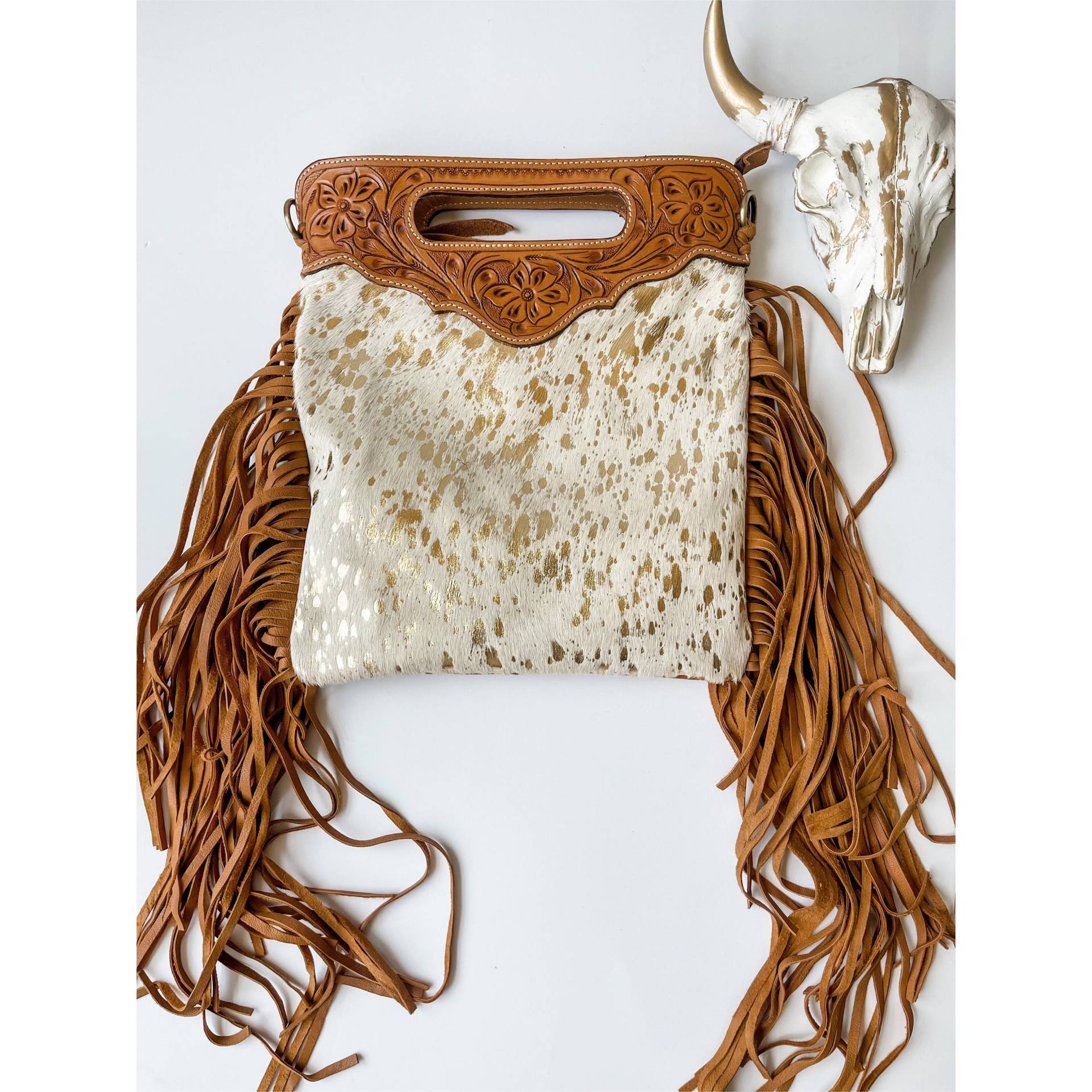 The Harper - Crossbody Western Clutch Crossbody Leder Rindsleder Fransen | Umhängetasche Rodeo von bohoranchshop
