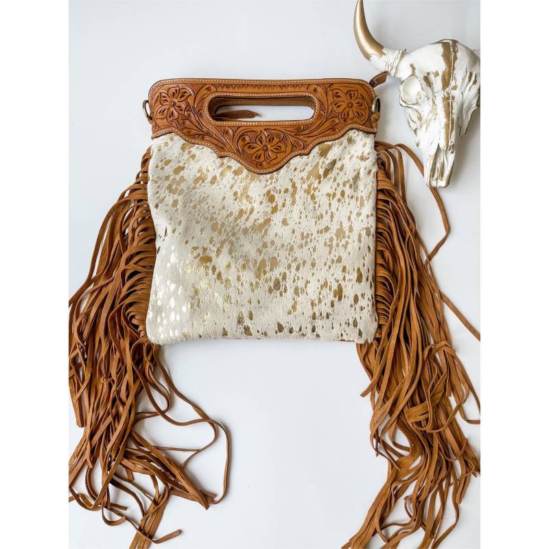 The Harper - Crossbody Western Clutch Crossbody Leder Rindsleder Fransen | Umhängetasche Rodeo von bohoranchshop