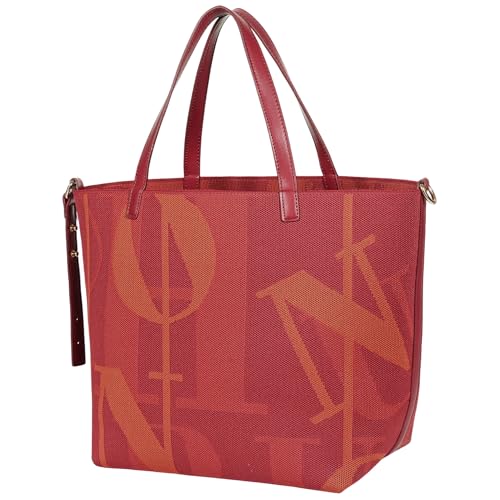 bohunono Große gehäkelte Tragetasche für Damen – Strand, Reisen & Alltag Handtasche mit Kunstledergriffen, Rot/Ausflug, einfarbig (Getaway Solids), Medium von bohunono