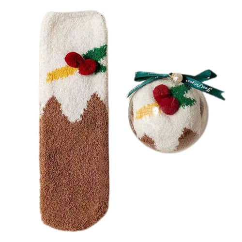 Flauschige Socken Weihnachten,Lässige flauschige Weihnachtssocken | Gemütliche Socken für Frauen, Teenager-Mädchen, zum Schlafen im Innenbereich, Wintersocken für Weihnachtsgeschenke Boiler von boiler