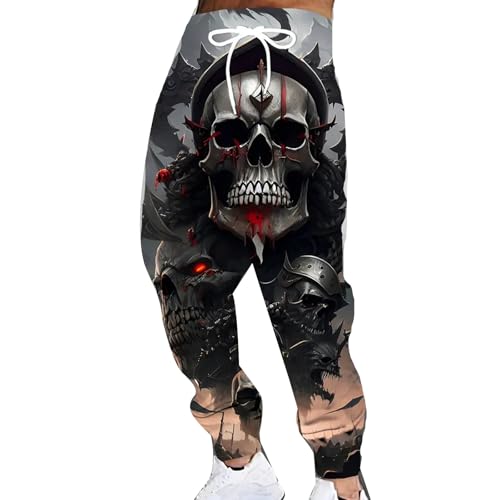 boiszeda Coole Ausgefallene Hosen Herren Gothic-Totenkopf-Muster 3D Druck Kordelzug Elastische Taille Hose Jogger Hose boiszeda Coole Ausgefallene Hosen Herren Gothic-Totenkopf-Muster 3D Druck Kordelzug Elastische Taille Hose Jogger Hose von boiszeda