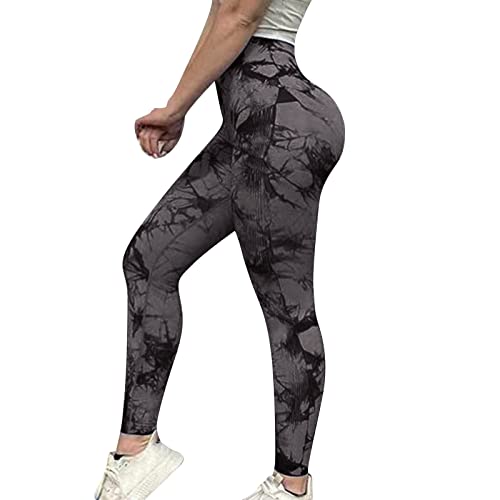 bolukets Damen Sport Leggings High Waist Sporthose Yogahose Elastische Scrunch Butt Laufhose Sweathose,Seamless Push Up Booty Fitness Hose für Sport Yoga Gym Workout Herbst Winter,L,Grau von bolukets