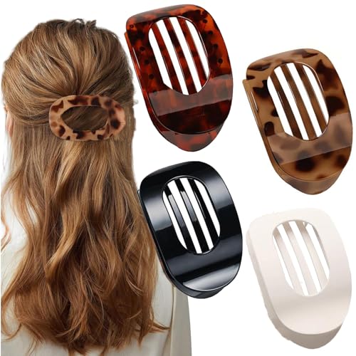 4 stücke Entenschnabel Haarspange,2025 Neu Hair Clips,Einfach Elegante Entenschnabel Haarspange,Flach Sicherer Halt Innenzähne Haar Krallen Haarklammer für Mädchen Frauen Dickes Dünnes Haar (C) von boluoboluomi