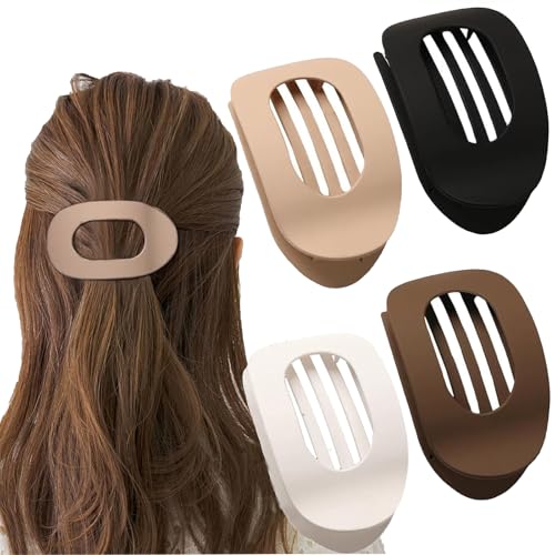 4 Stück Haarklammern für Damen,Entenschnabel Haarspange,Französisches Haarspangen Damen,Einfach Elegante Haarspange,Flach Sicherer Halt Innenzähne Haar Krallen,Starker Halt Seitliche Haarklammern von boluoboluomi