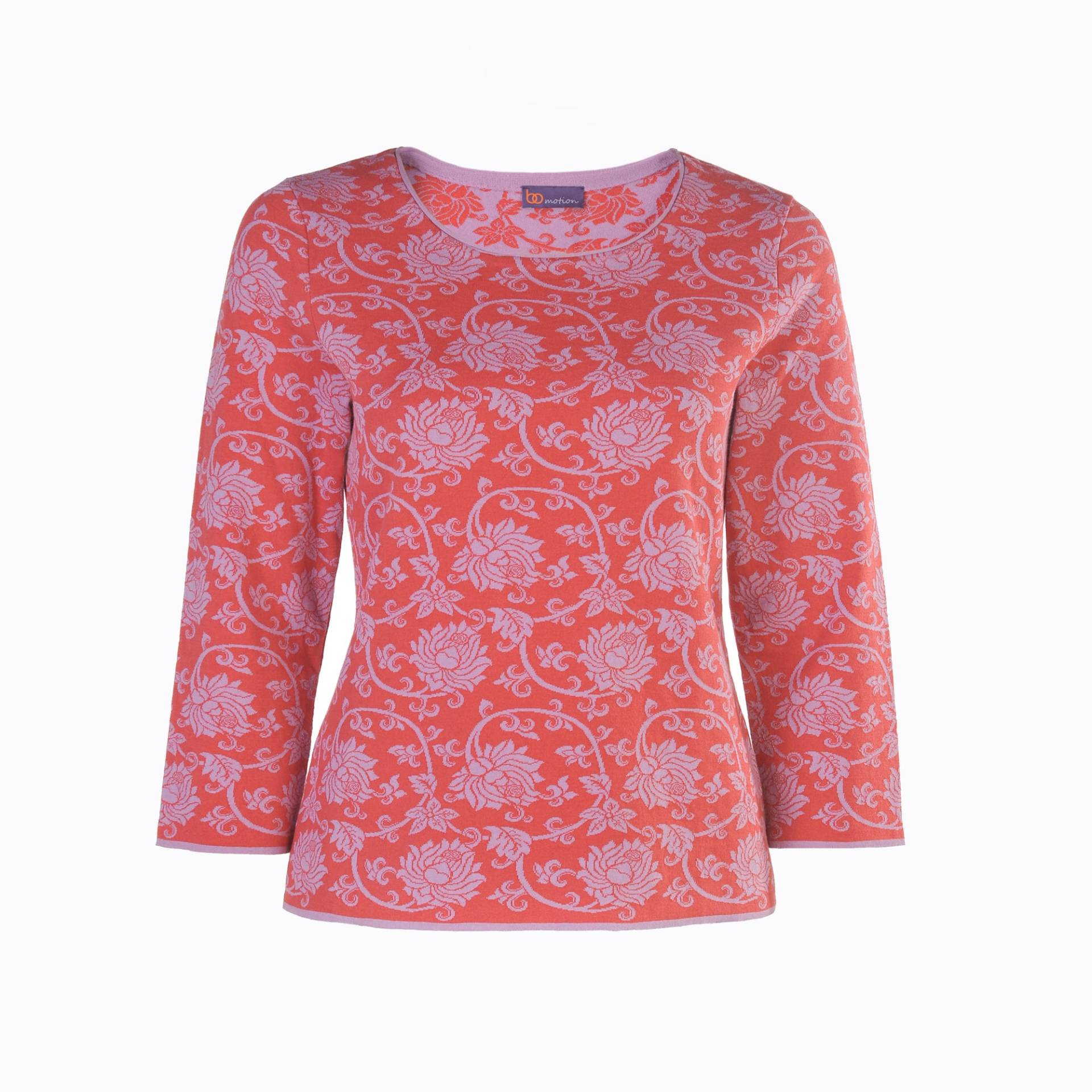Shirt Lotus Jacquard Strick Tomaten Rot/Flieder Öko Baumwolle Shirt Lotus Jacquard Strick Tomaten Rot/Flieder Öko Baumwolle von bomotion